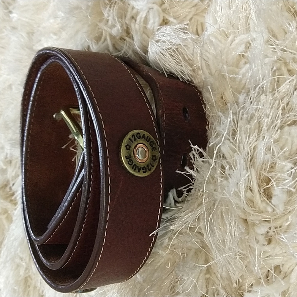 Badger 12 guage brown leather belt size 42